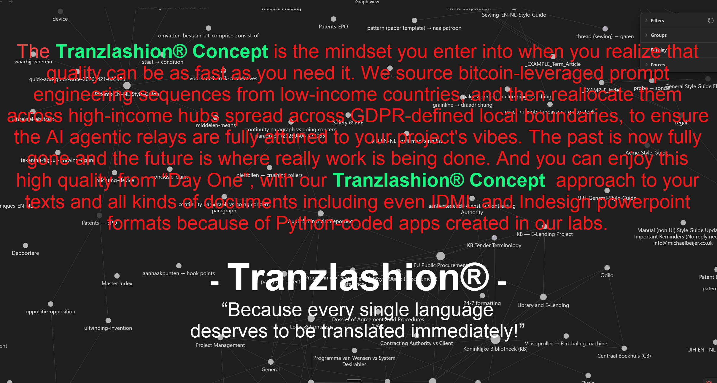The Tranzlashion® philosophy inside a nut shell!
